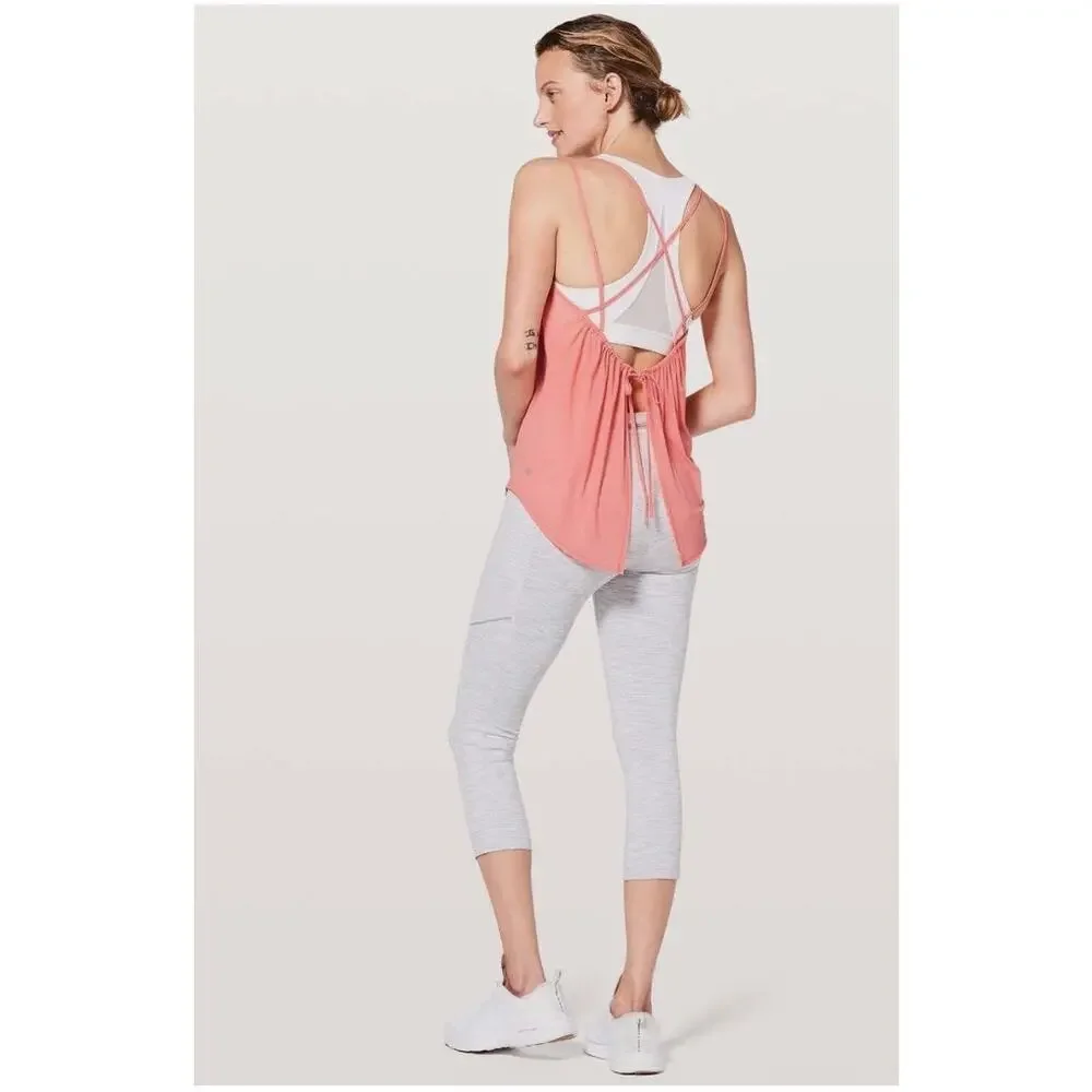 Lululemon Such A Cinch Tank Light Coral Mesh M‎ Flowy Athletic Athleisure